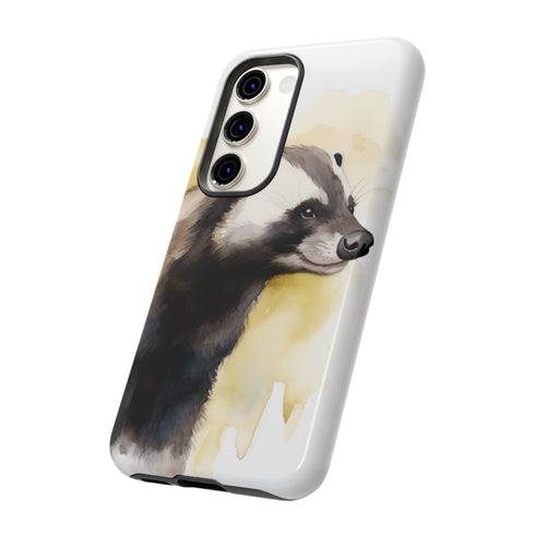 Badger on a Yellow Background - Impact Resistant Phone Case